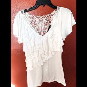 Womens blouse almost famous white shirt size medium